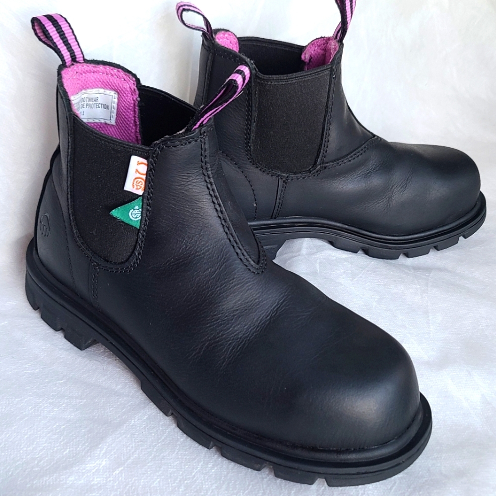OBO: Wolverine Women’s Belle Black CSA Steel Toe Pull-On Safety Work Boots
